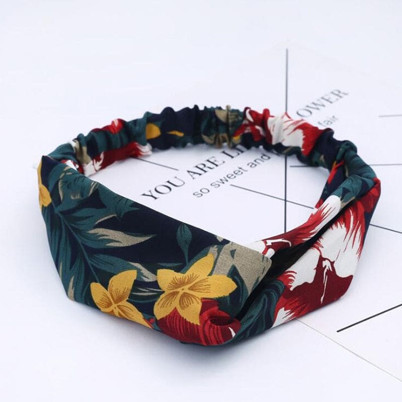Fashion Women Girls Summer Bohemian Hair Bands Print Headbands Vintage Cross Turban Bandage Bandanas HairBands Hair Accessories